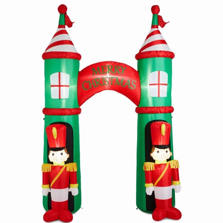 * Glitzhome 10Ft Lighted Inflatable Arch Gate With Soldiers Decor | Outdoor Holiday Decorations