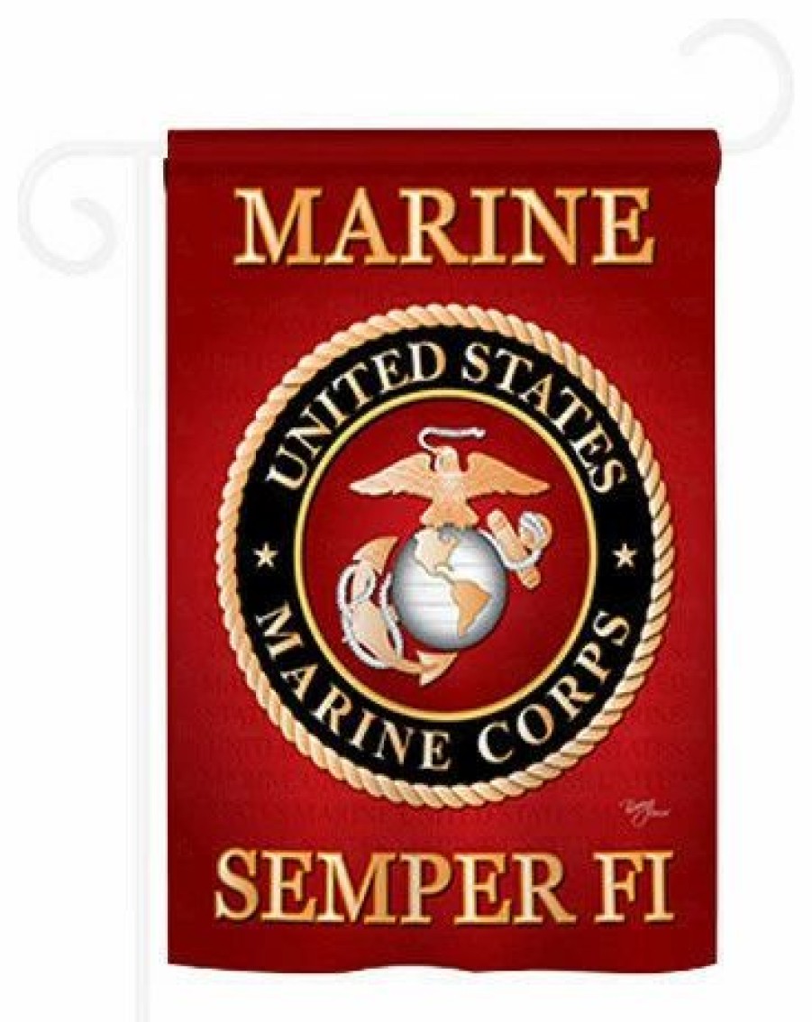 * Breeze Decor Military Marine Corps 2-Sided Impression Garden Flag | Flags & Flagpoles