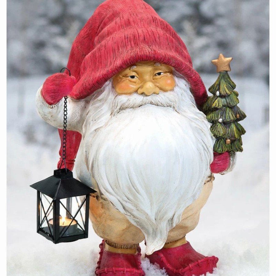 * Design Toscano Santa Claus Withlantern And Tree | Outdoor Holiday Decorations