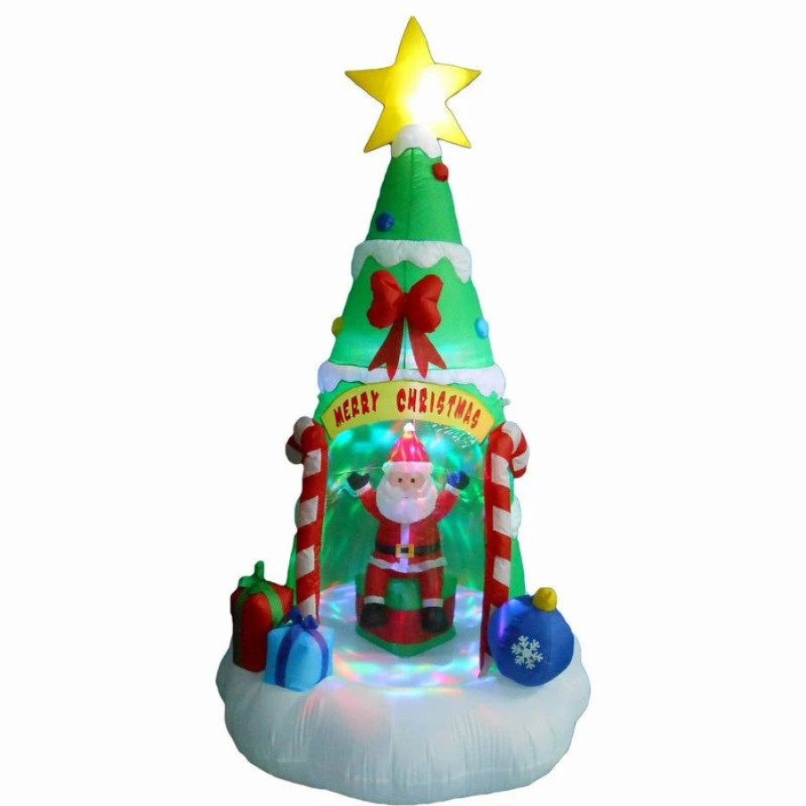 * Bzb Goods Christmas Tree With Santa Claus, 8 | Outdoor Holiday Decorations