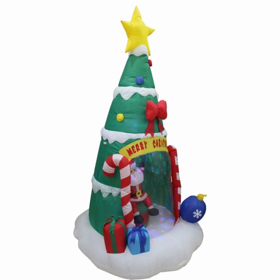 * Bzb Goods Christmas Tree With Santa Claus, 8 | Outdoor Holiday Decorations