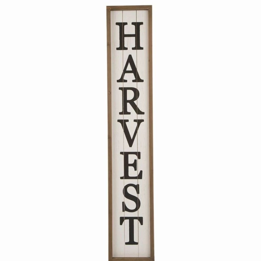 * Glitzhome 41.73 Wooden "Harvest" Porch Sign | Outdoor Holiday Decorations