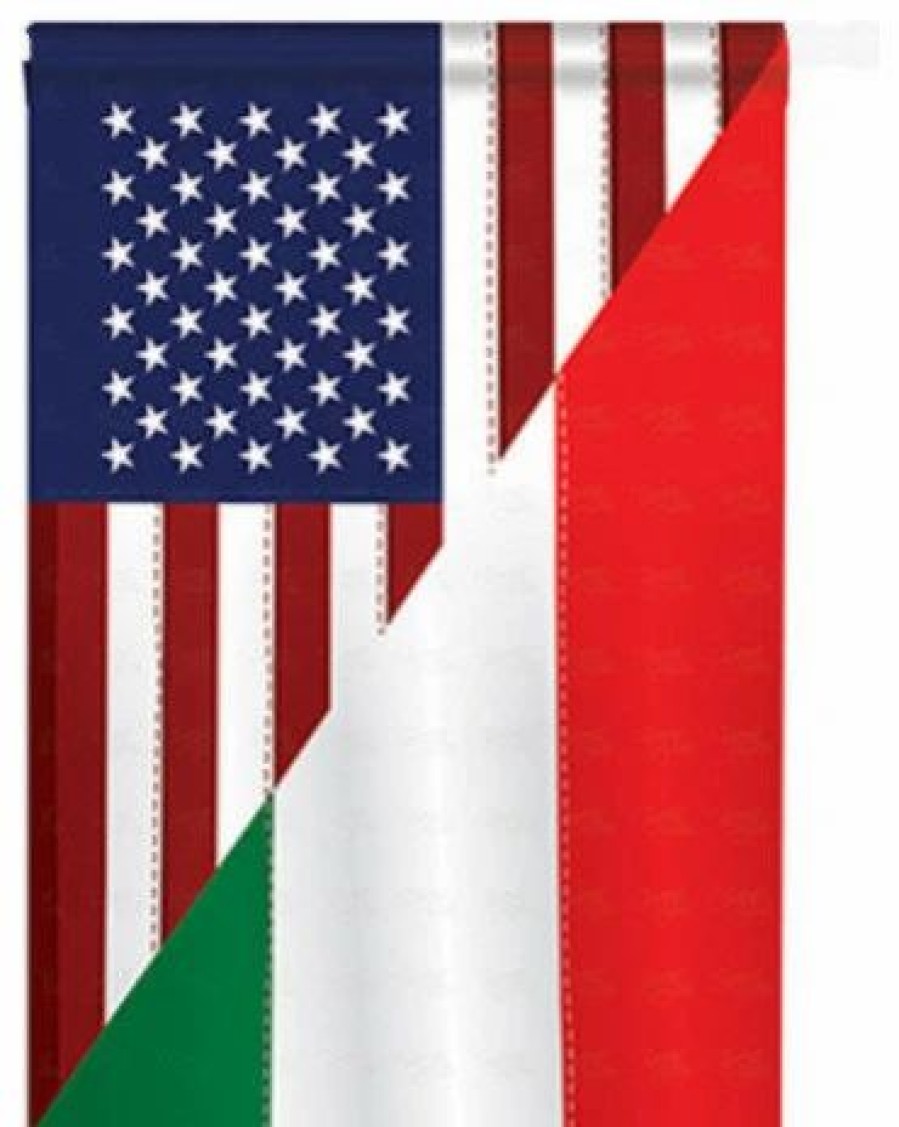 * Breeze Decor Us Italian Friendship 2-Sided Vertical Impression House Flag | Flags & Flagpoles